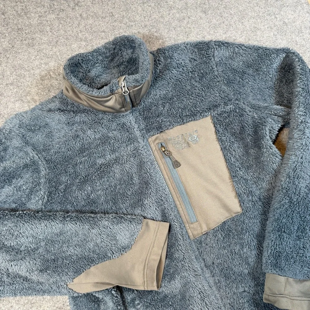 Mountain Hardwear Jacket Mens Medium Gray High Pile Fleece Full Zip OM6912